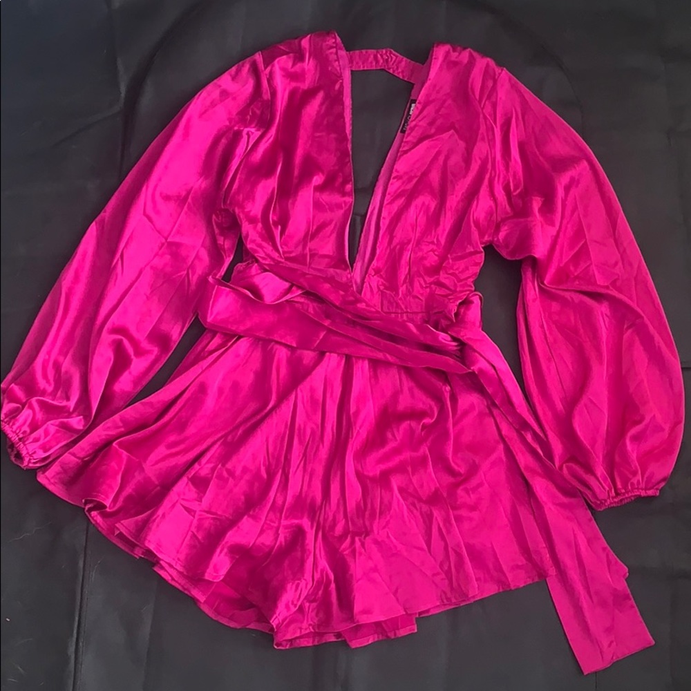 FASHION NOVA JUMPER DRESS FANCY XS FUSCHA